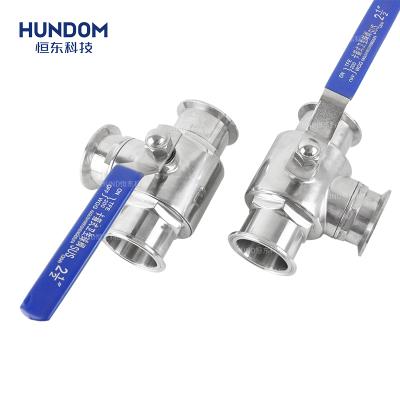 China Factory Price Sanitary Ball Valves Stainless Steel Tri Flange Ball Valve 3 Overall Way for sale