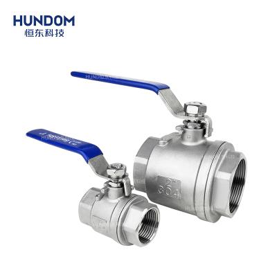 China General Hengdong Sanitary Female Threaded 2 Piece 2pc Straight Ball Valve Manual Pipe Drain Valve for sale