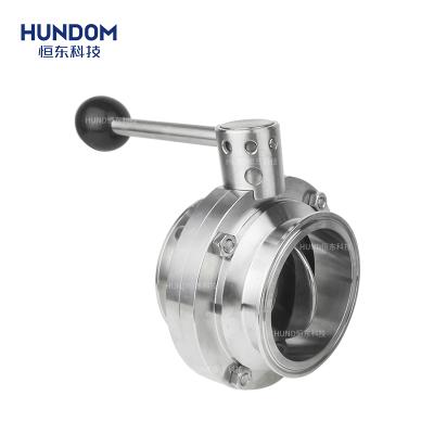 China General Forged Stainless Steel High Temperature Corrosion Resistant Hydraulic Sanitary Manual Tri Flange Butterfly Valve for sale