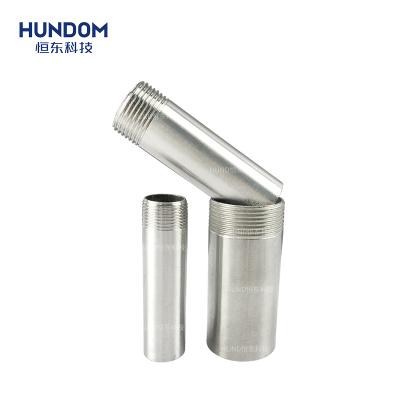 China Pharmacy Stainless Steel Length Male Thread Nipple Ferrule Adapter Extended 100mm Weld Pipe Fittings for sale