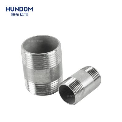 China Pharmacy Stainless Steel Male Double Thread Nipple Tube Ferrule Adapter Weld Pipe Fittings for sale