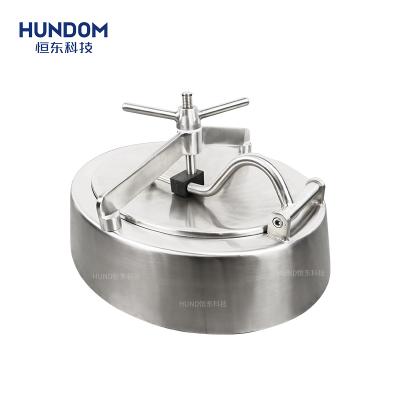 China SS304/316 Hengdong Food Stainless Steel Tank Parts Sanitary Oval Ellipse Sanitary Manhole Cover for sale