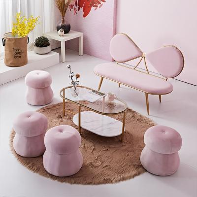 China Luxury Pink Elegant Living Room Sofa Chairs Set High Quality Velvet Couch Living Room Sofa EUROPEAN for sale