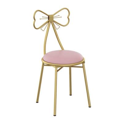 China Contemporary Nordic Creative Simple Flannel Nail Beauty Shop Makeup Metal Dressing Chair for sale