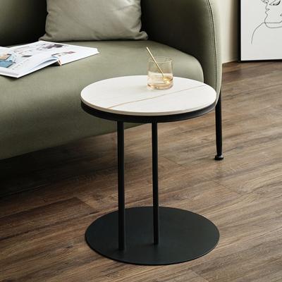 China Art Rock Board Round Side Adjustable Nordic Modern Minimalist Table Iron Small Coffee Table (The Other) for sale