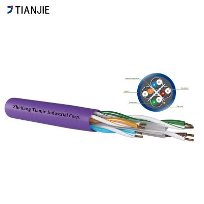 中国 Cat6 F-UTP 23AWG 4 ペア ソリッド裸銅マルチコアツイスト通信ケーブル 305m 販売のため