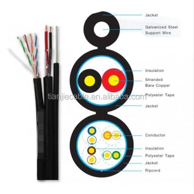 Chine câble siamois composé Cat6 de 24AWG UTP pour le système de sécurité d'appareil-photo de télévision en circuit fermé à vendre