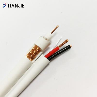 China Cabo de alimentação composto de 75 Ohm RG59+2C 0,5 mm Revestimento de PVC para sistema de segurança à venda