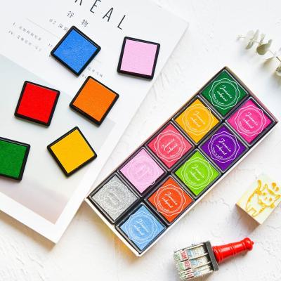 China Children's Toy 20 Colors Ink Pad Scrapbooking Stamp Sealing Decoration 4x4cm Fingerprint Stencil Card Making DIY Crafts for sale