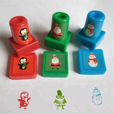 China Children's Toy Christmas Square Kids Rubber Toy Stamper Custom Self Inking Stamps for sale