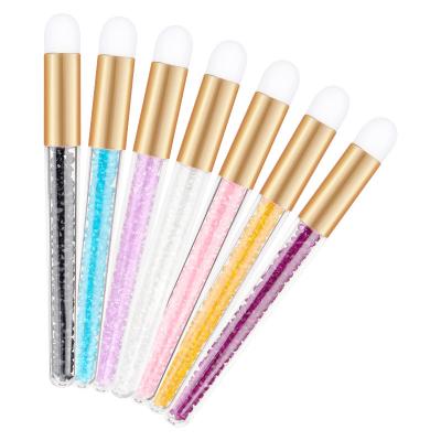 China Wholesale Private Label Mascara Applicator Brush Glitter Diamond Lash Cleanser Brush Eyelash Extensions Foaming Detergent Brush With Plastic Handle for sale