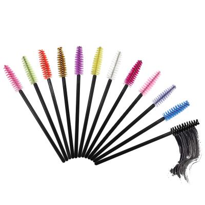 China Hot Selling Plastic Eyelash Sweep Bendable Mascara Wands Spoolie Whip Cleaning Brush Multicolor Custom Packing Is Available for sale