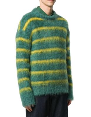 China Anti-Wrinkle Sweater Factory Designer Male Sweater Men Custom Color Striped Fuzzy Casual Pullover Sweater for sale