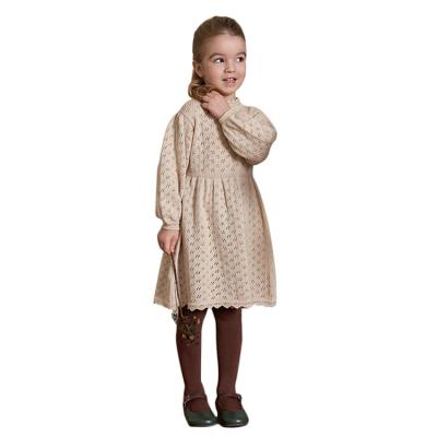 China High Quality Recycled Cotton Girls Sweater Dress Hot Sale Anti-wrinkle Sweater Beige Girl Dress for sale