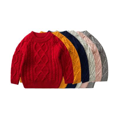 China Simple Sweater Winter Wholesale 100% Cotton Baby Knit Pullover Kids Sweaters for sale