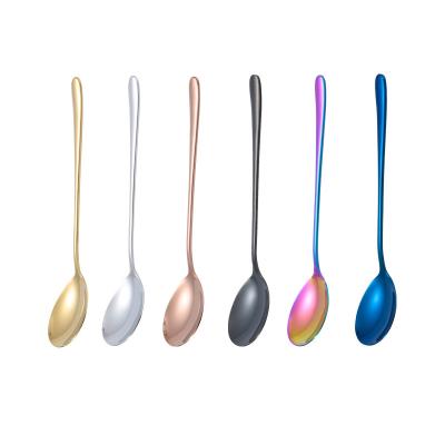 China Viable Hot Selling Colorful 304 Stainless Steel Spoon Korean Cutlery Spoon Set for sale