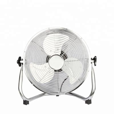 China Hotel Industrial High Velocity Metal Blades 12Inch Three Speed ​​Electric Floor Fan for sale