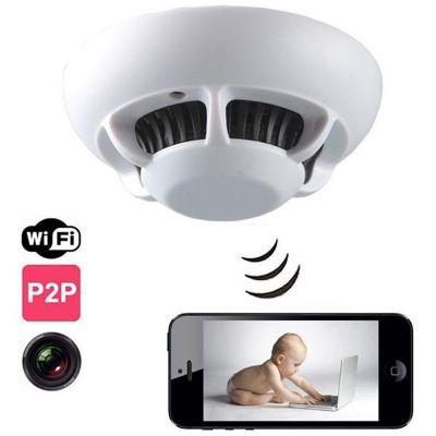 China One Way Audio Hidden Wireless Camera Smoke Detector WiFi Spy Camera PIR Detection Mini HD 1080P for sale