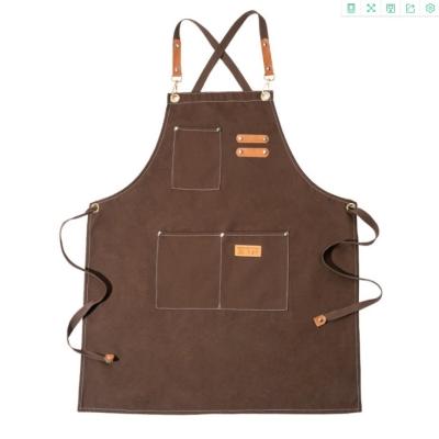 China Custom Made Eco-frienly Cotton Comfortable Unisex Heavy Duty Cross Back Adjustable Head Apron Waterdrop for sale