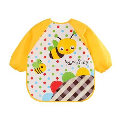 China Customized Antibacterial EVA Full Sleeve Bibs Children Waterproof Apron Long Sleeve Feeding Bibs Children Eating Bibs Baby Bibs for sale