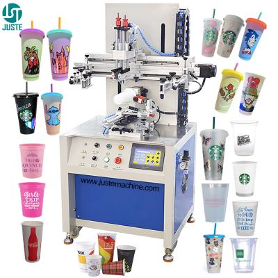 Cina Stampa a schermo di bicchiere di plastica semiautomatica Manuale Stampa a alta velocità Bottiglia Tube Mug 2 4 6 Color Screen Printing Machine in vendita