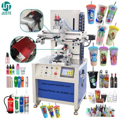 China Pneumatische cirkelvormige schermprinter kleine halfcilindrische zijde schermprinter met voor glasfles papercup pot Te koop