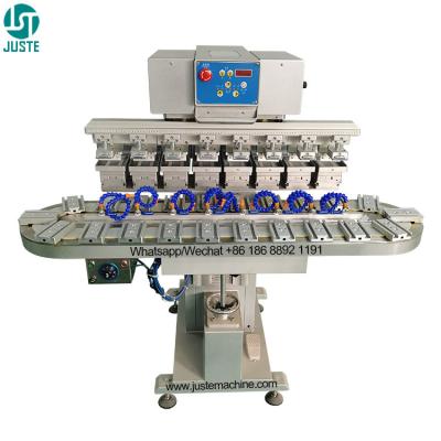 China Vertical 8 Color Conveyor Pad Printer Device Pad Printing Machine For Balloons T Shirt T-Shirts T-Shirt Medical Tube zu verkaufen