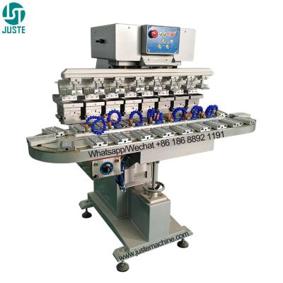 China 8 Color Pad Printer Conveyor Automatic Pad Printing Machine For Football Christmas PU PVC Golf Ball Logo for sale