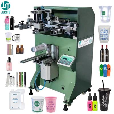 China Paint bucket silk screen printing machine conical print automatic printer for 20l 5 gallon petral plastic jar and bottle for sale