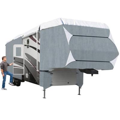 China Custom waterproof printing heavy duty 5th wheel rv cover 600D Oxford Top Trailer Jack Cover Motorhomes rv fifth wheel rv cover for sale