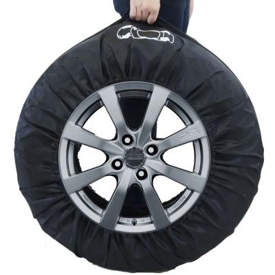 China 4pcs Durable Auto Spare Wheel Cover Case Polyester Car Tire Storage Bags Tire Accessories Vehicle Hub Cover Protector for sale