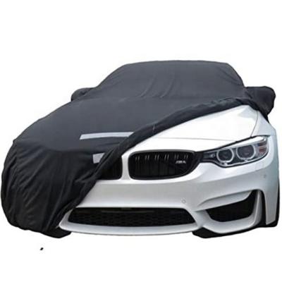 China Universal Waterproof Fit 4 Way Stretch Car Cover Indoor All Over Black Satin Anti-Dust Scratchproof High Quality Stretch Car Cover Indoor for sale