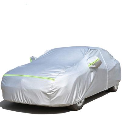 China Waterproof Silver Auto Car Cover Reflective Mark Universal Safety Car Cloth for sale