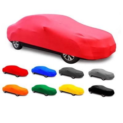 China Waterproof Car Accessories Autoabdeckung Dehnen Elastic Dust Proof Spandex Indoor Car Covers Universal Fit Car Stretch Cover for sale