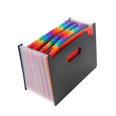 China Factory PP Rainbow Color 48 Recyclable Pocket Plastic Expanding Folder Wholesale Plastic Expanding Folder Accordion Folder for sale