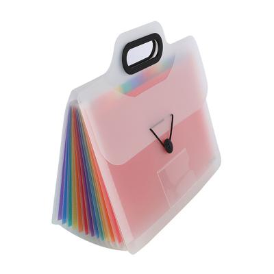 China Recyclable PP Plastic Portable PP Waterproof Portable 12 Pocket-Handle Expanding Plastic Folders Accordion Wallet for sale