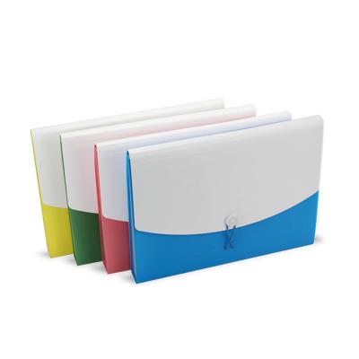 China Recyclable PP Pocket Accordion Expansion Folder A4 PP Plastic Waterproof 12 File Storage Bag With Flip Lid for sale