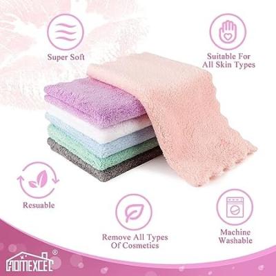 China Super Soft High Absorbency Reusable Ultra-Soft 7x7 Inch Facial Cleansing Cloth, Water Only, Water Absorbent Microfiber Suede Coral Towel for sale