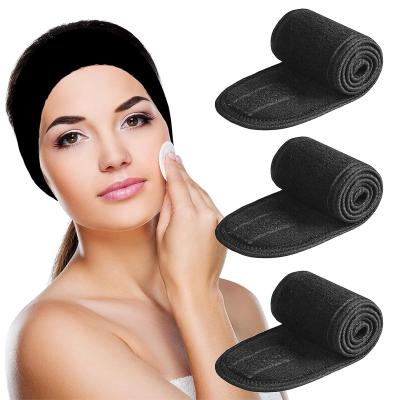 China Super Soft High Absorbency Spa Facial Headband Make Up Wrap Head Terry Cloth Headband Adjustable Towel For Face Wash Hair Band For Makeup for sale