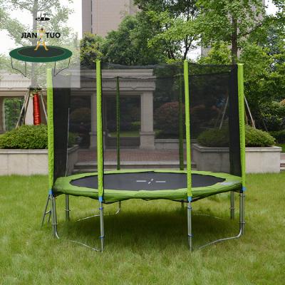 China CE 1.83m 2.44m 3.05m 3.66m 3.96m 4.27m 4.57m 4.87m JianTuo Sports TUV GS Children Play Trampoline Outdoor Jumping Trampoline With Net for sale