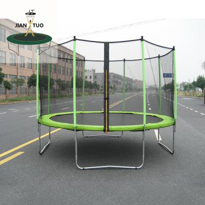 China JianTuo Round Trampoline Sports Kids Children Around 6 8 10 12 13 14 15 16 Foot Trampoline With Enclosure Net for sale