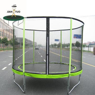 China JianTuo Kids Trampoline Sports 12FT Super TUV GS Kids Fiberglass Trampoline Jumping With Enclsour for sale