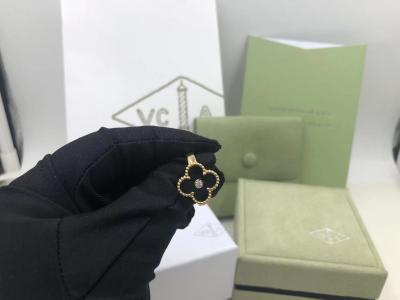 China Diamant Van Cleef And Arpels Vintages Alhambra Ring Yellow Gold Onyx Round zu verkaufen