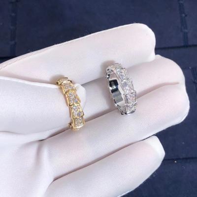 Cina La fabbrica fa l'oro dell'anello 18k della vipera di BVLGARI Serpenti ed i diamanti reali Rose Gold in vendita