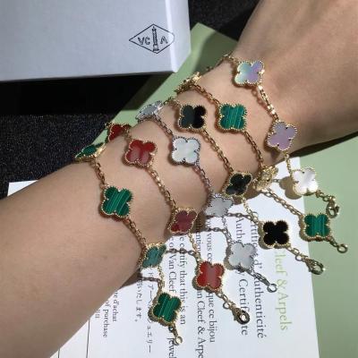 China Facrory Customized Van Cleef & Arpels 18K Gold  Vintage Alhambra bracelet, 5 motifs for sale