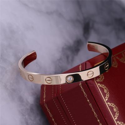 China Gelbes Gold des Liebes-Armband-offenes Armband-18K mit 1 Diamanten zu verkaufen