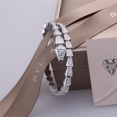 Китай Одн-катушки гадюки Италии браслет Romance Serpenti тонкий в наборе белого золота 18K с полным Bangle змейки диамантов pavé продается