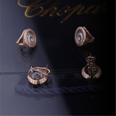 Chine Boucles d'oreille heureuses d'esprit de Chopard dans Rose Gold Ethical White Gold morale avec des diamants à vendre