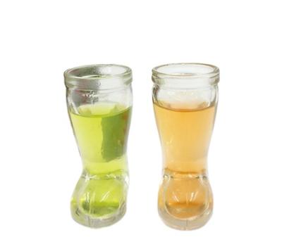 China Promotional 50ml Retention, 300,600ml Boot Shape Cute Freshness Shot Glass Used For Bar Club for sale