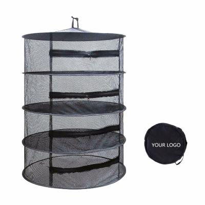 China Amazon Zipper Net/Easily Assembled Hot Selling Black Dry Drying Rack/Round Hanging Mesh Herb Dry Net With Zipper for sale